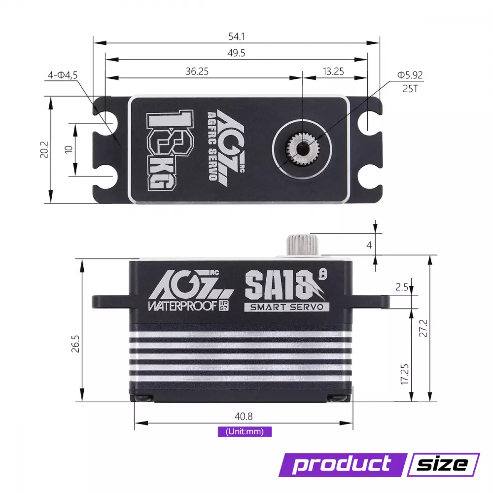 AGF-RC SA18 Servo 2S Smart Servo | # SA18(2S)