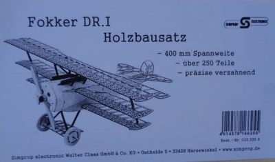 Simprop Holzbausatz Fokker DR.I, #0253359