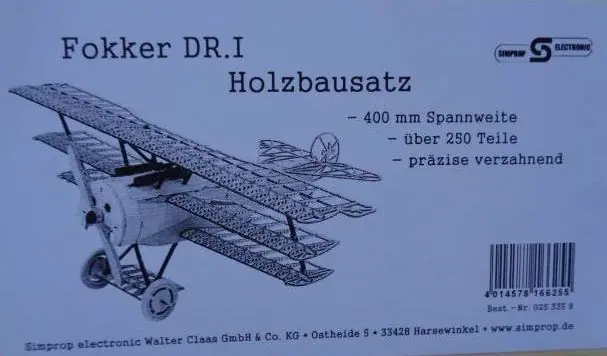 Holzbausatz Fokker DR.I #0253359
