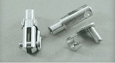 Alu-Gabelkopf M4 m. Federklappbolzen ø 4 mm, Schlitzbreite 2,5 mm | # 1037110