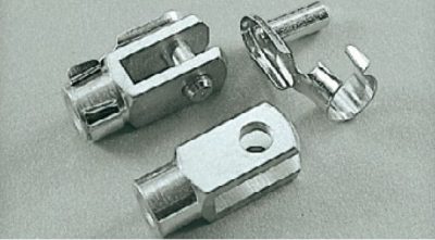 Stahl-Gabelkopf M4 m. Federklappbolzen ø 4 mm, Schlitzbreite 4 mm | # 1037129