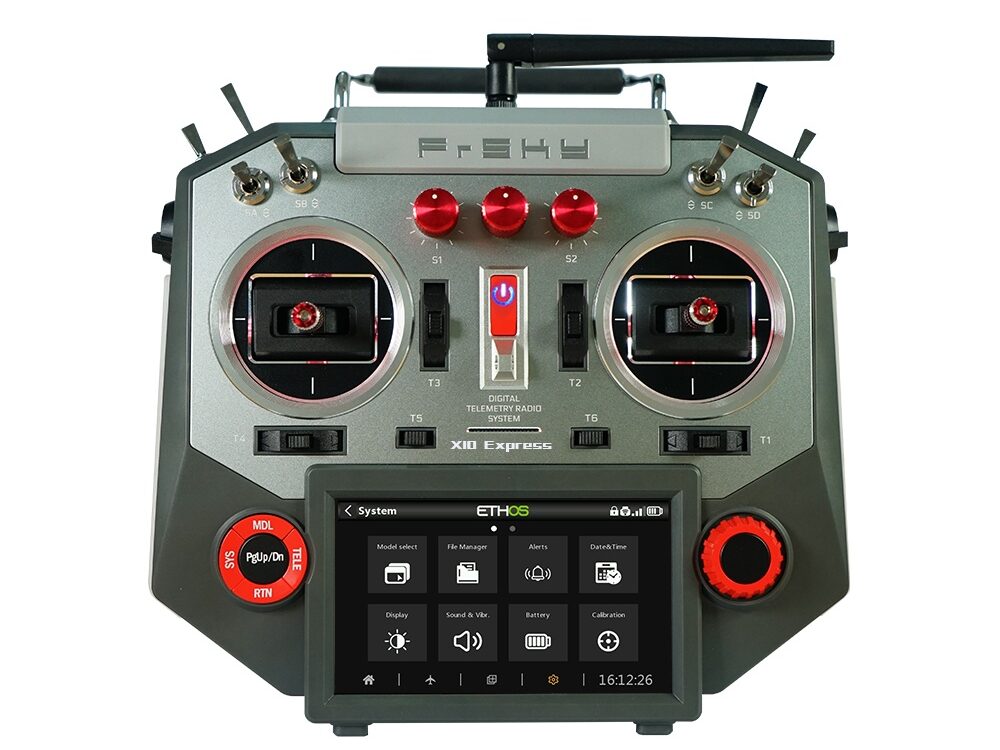 FrSKY HORUS X10 Express EU/LBT FrSky Sender Silber 2,4Ghz ETHOS, SD-Karte, Akku, EVA-Bag | #  2206.233