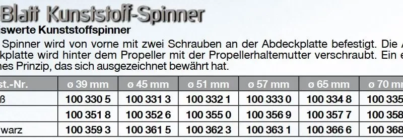 2-Blatt-SPINNER 39 MM WEISS  | # 1003305