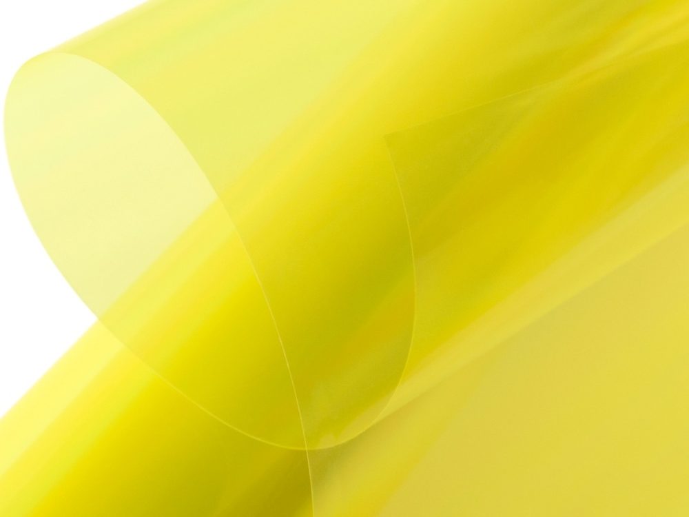 Kavan Bügelfolie TRANSPARENT HELLGELB, 640mm breit, 2m Rolle | # KAV60.12015.2