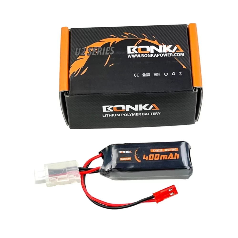 Bonka Lipo Akku 400mAh 7,4V 2S 50C JST-Rot OMP M1 | # BQ50-0400-2JST