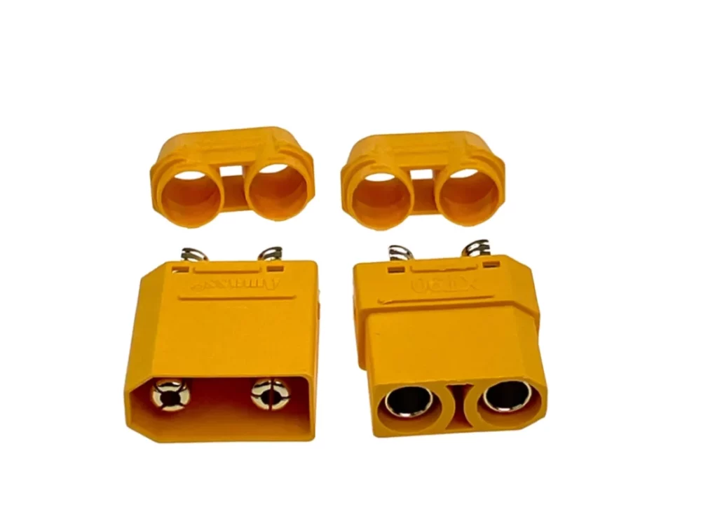 XT90 – Amass Stecker/Buchse mit Endkappe (1 Paar) | # AM-XT90H-M