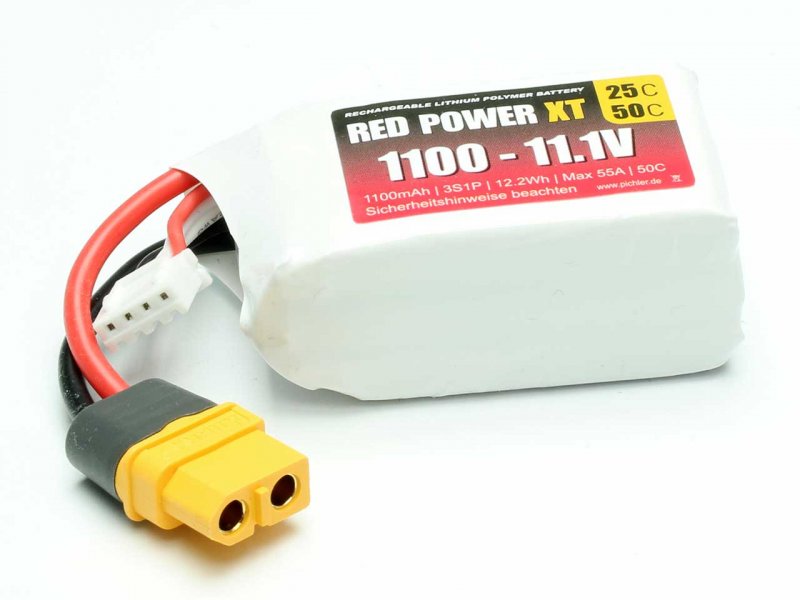 RED POWER LiPo Akku RED POWER XT 1100 – 11,1V | # 15411