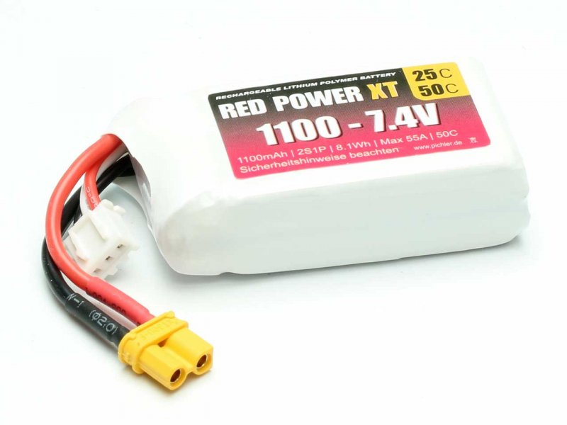 RED POWER LiPo Akku RED POWER XT 1100 – 7,4V | # 15410