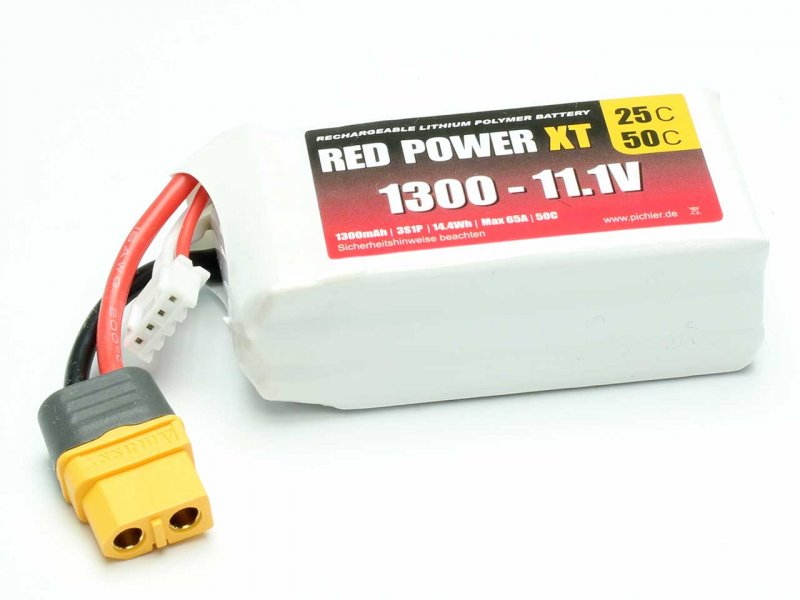 RED POWER LiPo Akku RED POWER XT 1300 – 11,1V | # 15413