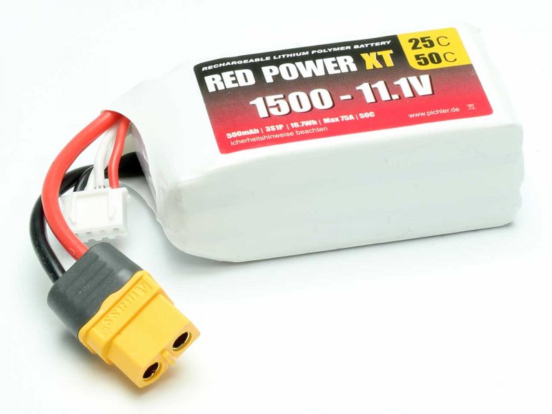 RED POWER LiPo Akku RED POWER XT 1500 – 11,1V | # 15415