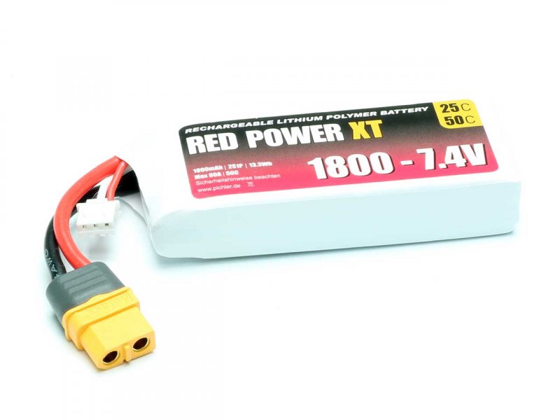RED POWER LiPo Akku RED POWER XT 1800 – 7,4V | # 15416