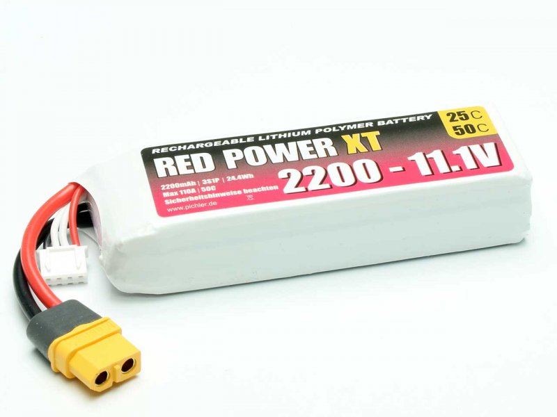 RED POWER LiPo Akku RED POWER XT 2200 – 11,1V | # 15419