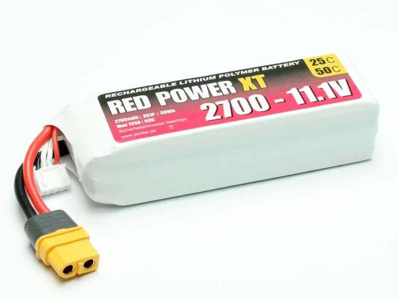 RED POWER LiPo Akku RED POWER XT 2700 – 11,1V | # 15422