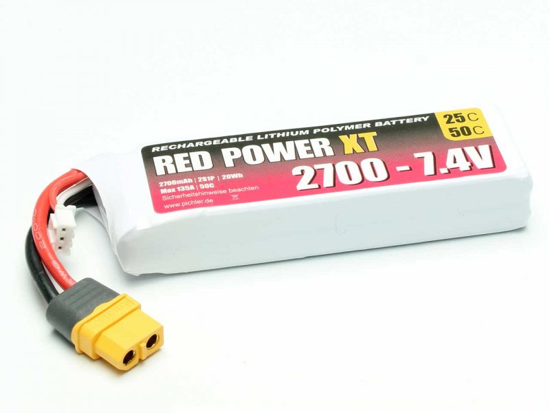 RED POWER LiPo Akku RED POWER XT 2700 – 7,4V | # 15421