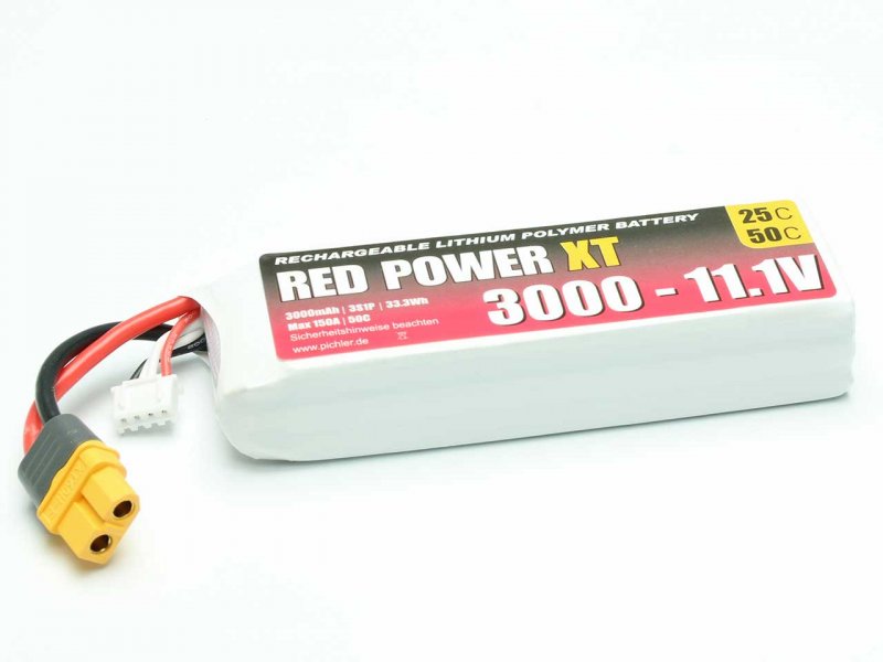 RED POWER LiPo Akku RED POWER XT 3000 – 11,1V | # 15425