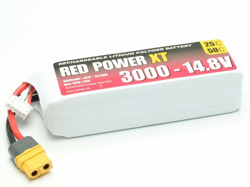 RED POWER LiPo Akku RED POWER XT 3000 – 14,8V | # 15426