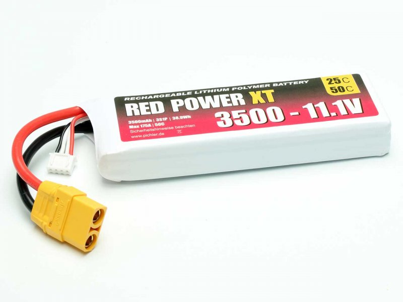 RED POWER LiPo Akku RED POWER XT 3500 – 11,1V | # 15428