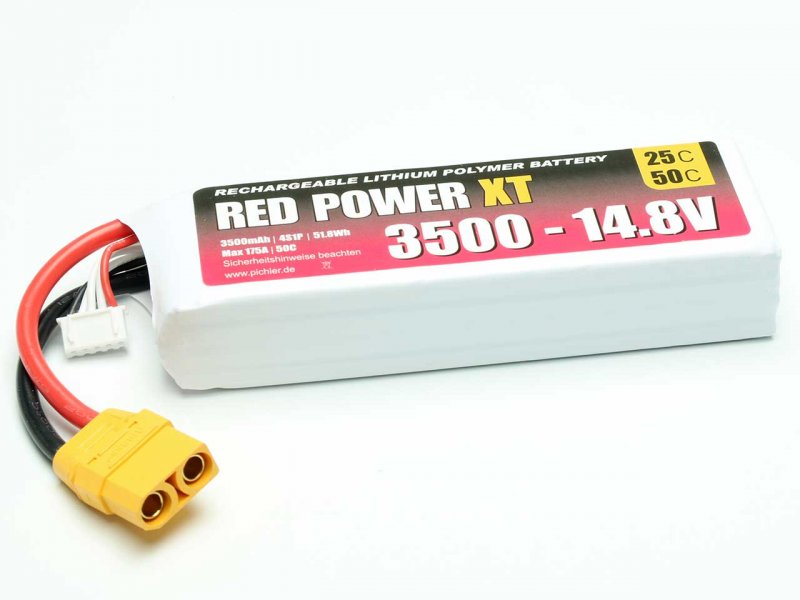 RED POWER LiPo Akku RED POWER XT 3500 – 14,8V | # 15429