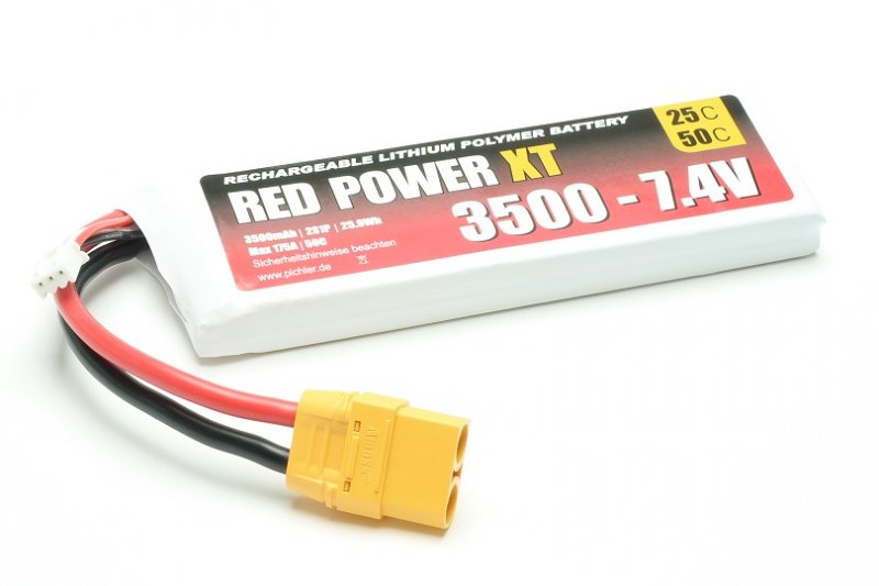 RED POWER LiPo Akku RED POWER XT 3500 – 7,4V | # 15427