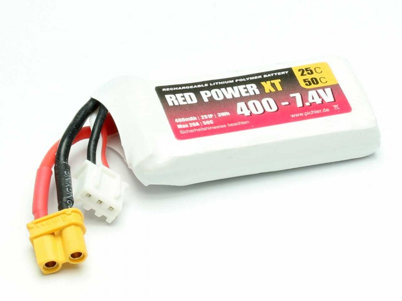 RED POWER LiPo Akku RED POWER XT 400 – 7,4V | # 15401