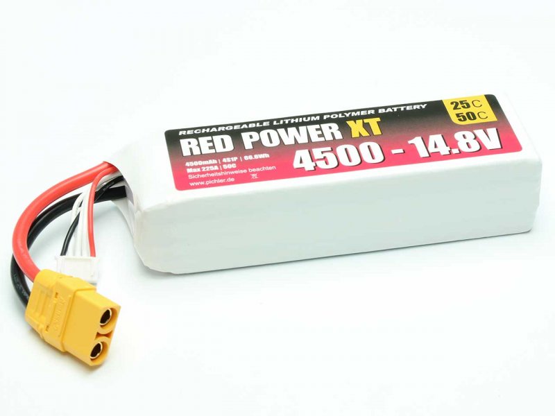 RED POWER LiPo Akku RED POWER XT 4500 – 14,8V | # 15434