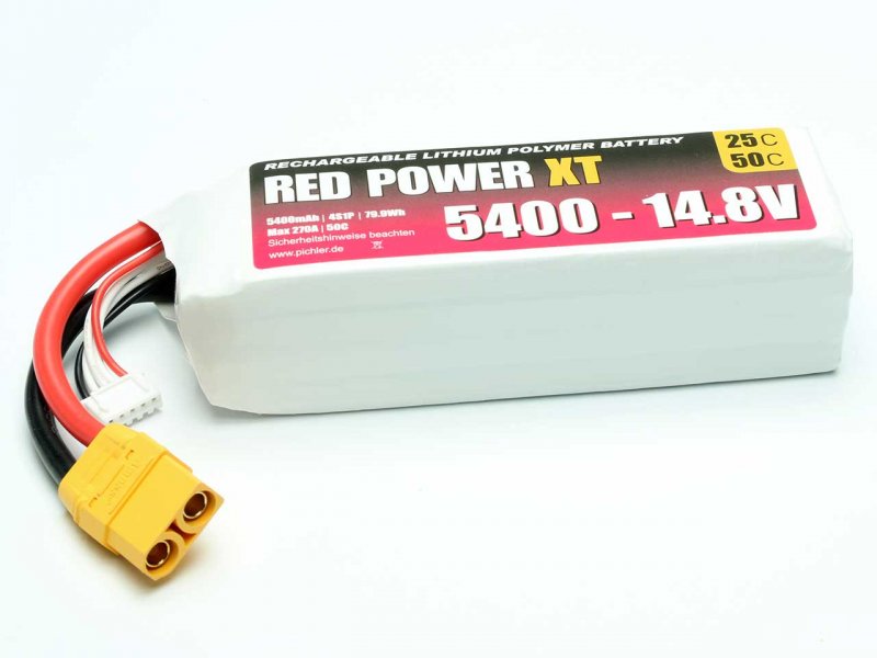 RED POWER LiPo Akku RED POWER XT 5400 – 14,8V | # 15439