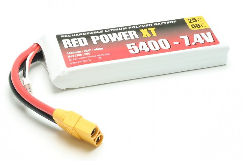 RED POWER LiPo Akku RED POWER XT 5400 – 7,4V | # 15437