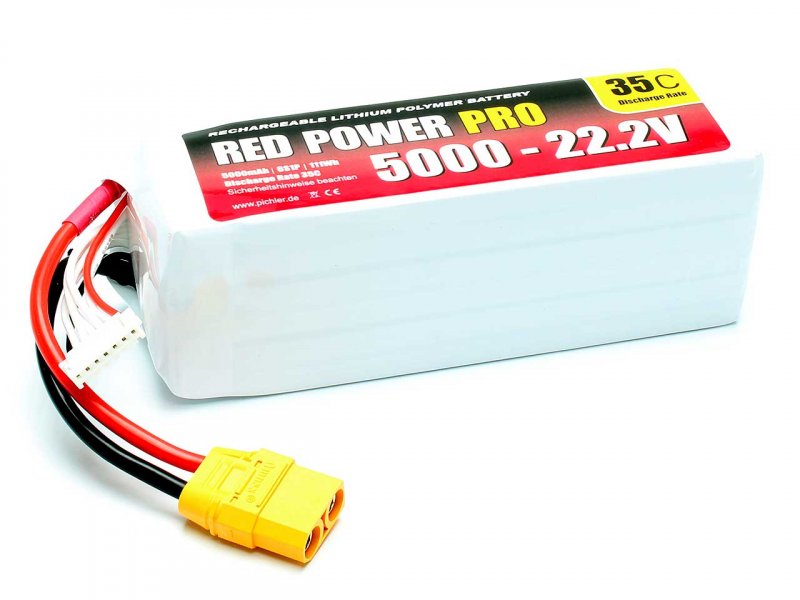 RED POWER LiPo Akku RED POWER PRO 5000 - 22.2V | # 19127