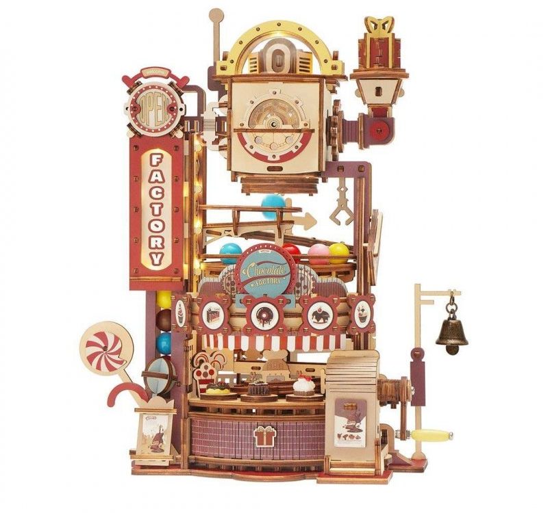 Robotime Murmelbahn Schokoladenfabrik (Lasercut Holzbausatz) | # 15568