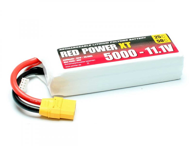 RED POWER LiPo Akku RED POWER XT 5000 – 11,1V | # 15455