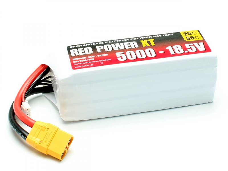 RED POWER LiPo Akku RED POWER XT 5000 – 18,5V | # 15457