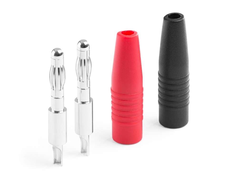 4mm Silber Bananenstecker (schwarz + rot) | # KAV36.130S