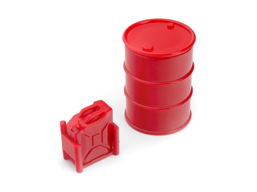 Set Kunststoff-Fass und Kanister rot für RC-Crawler 1/24 | # KAV52.1.017