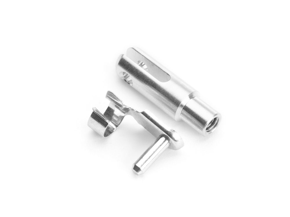 Alu-Gabelkopf M3 mit 4mm Federklappbolzen