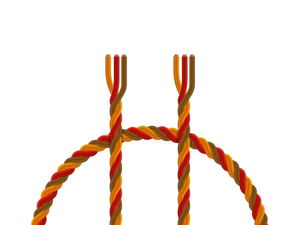 Kabel dreiadrig gedreht dick JR 0.25mm2 (PVC) | # KAV36.3009