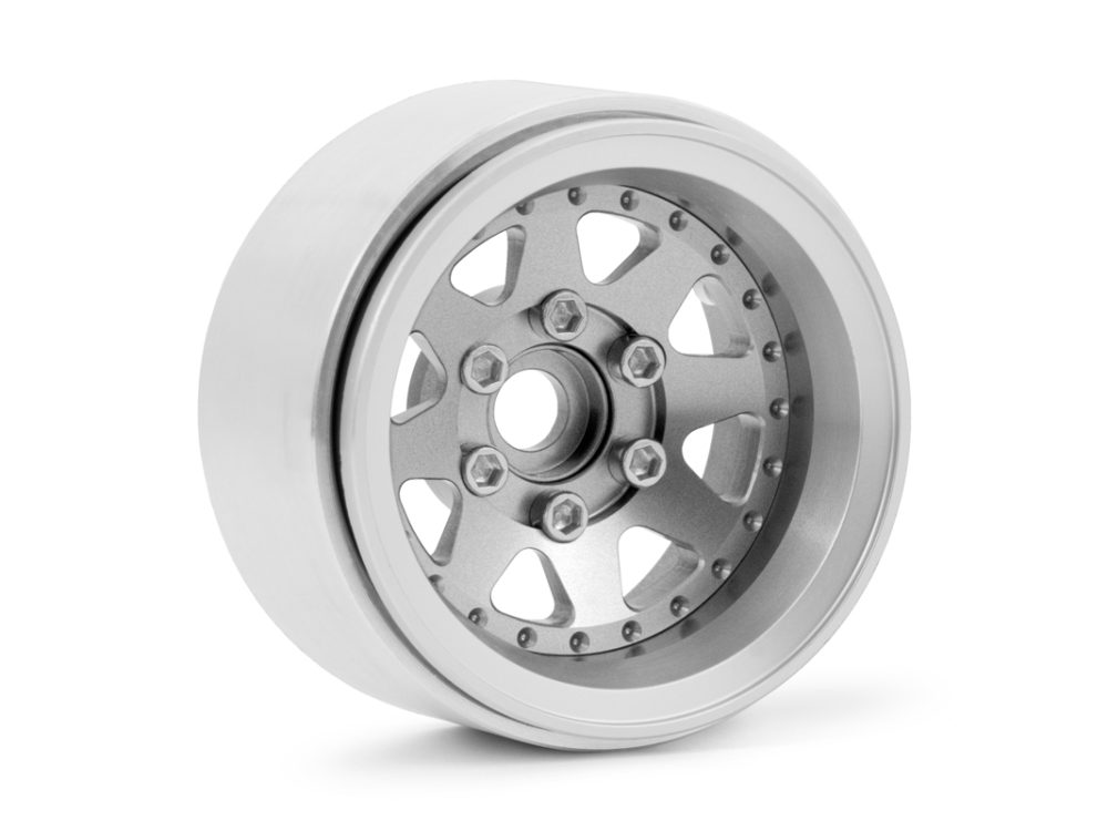 1.9" Aluminium-Beadlock-Felgen Offset -10 mm silber für RC-Crawler 1/10 (2 Stück) | # KAV52.2.019