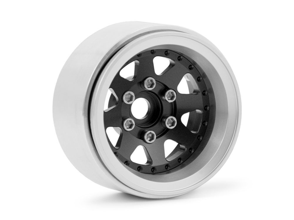 1.9" Aluminium-Beadlock-Felgen Offset -10 mm schwarz für RC-Crawler 1/10 (2 Stück) | # KAV52.2.018