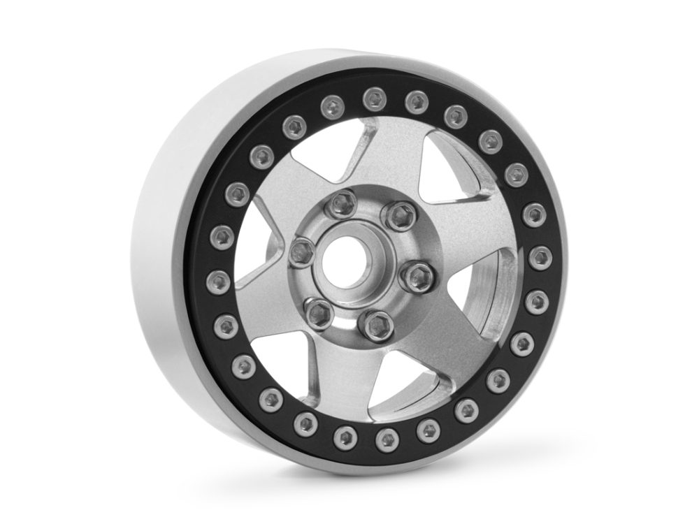 1.9" Aluminium-Beadlock-Felgen mit 6 Speichen silbern für RC-Crawler 1/10 (2 Stück) | # KAV52.2.013